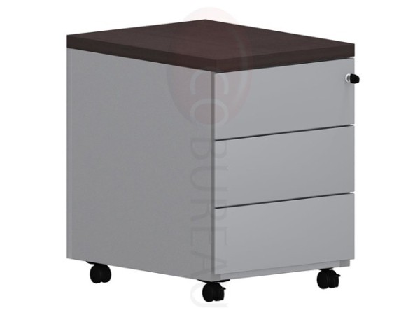 Caisson mobile 3 tiroirs top wengue