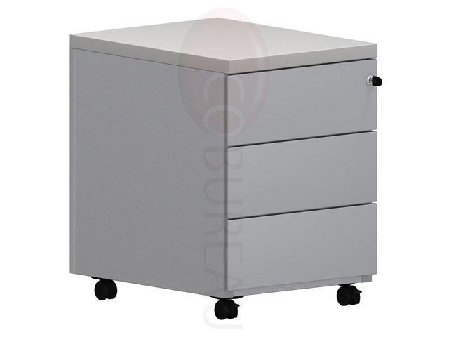 Caisson mobile 3 tiroirs top gris