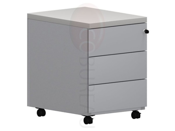 Caisson mobile 3 tiroirs top gris