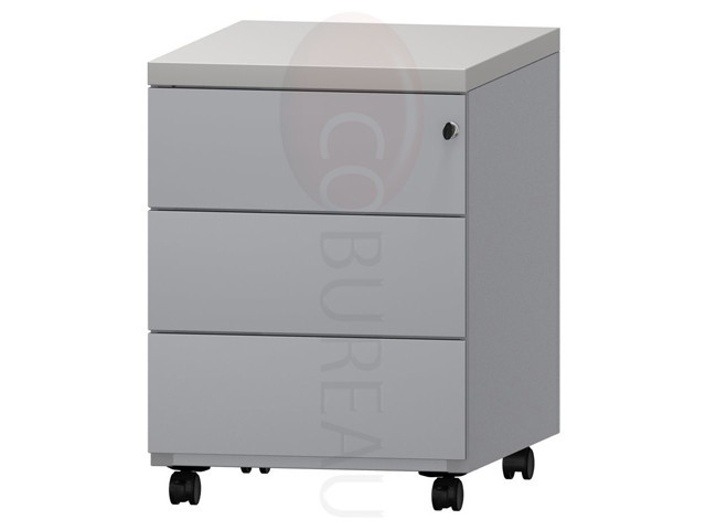 Caisson mobile metallique 3 tiroirs top gris