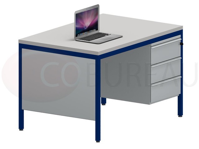 Bureau demi-ministre 120 cm Gris bleu