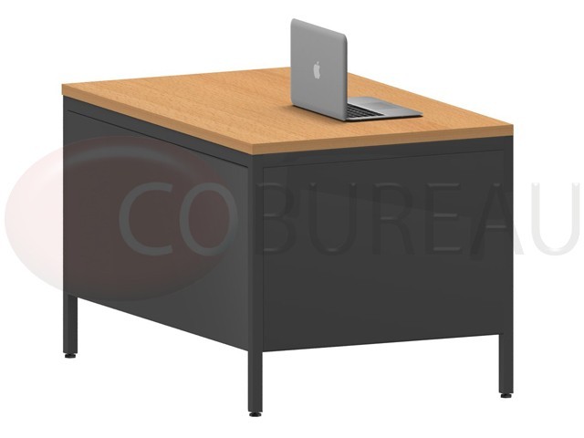 Bureau demi-ministre 120 cm métal 3 tiroirs