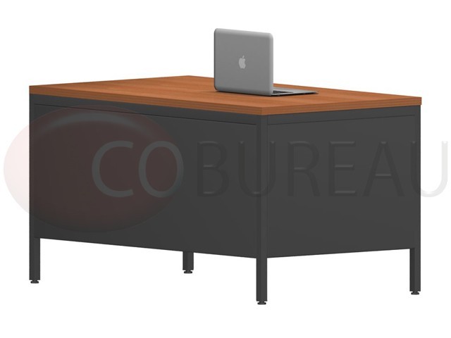 Bureau demi-ministre 140 cm métal 3 tiroirs