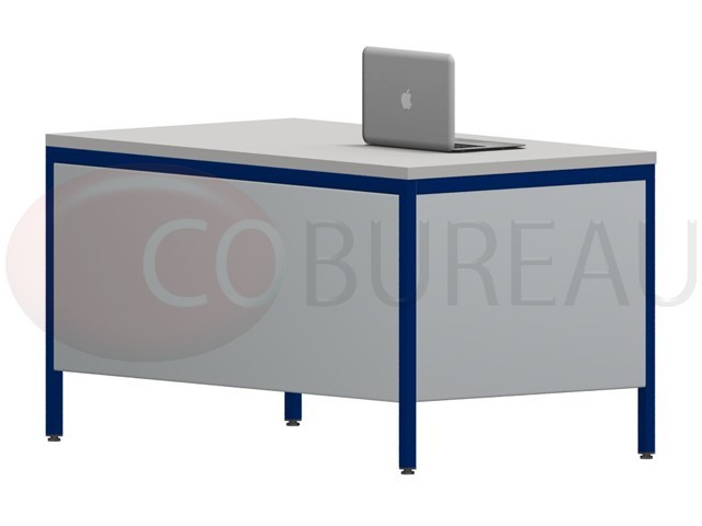 Bureau demi-ministre 140 cm métal 3 tiroirs
