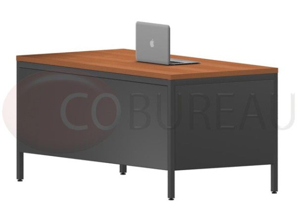 Bureau demi-ministre 160 cm métal 3 tiroirs