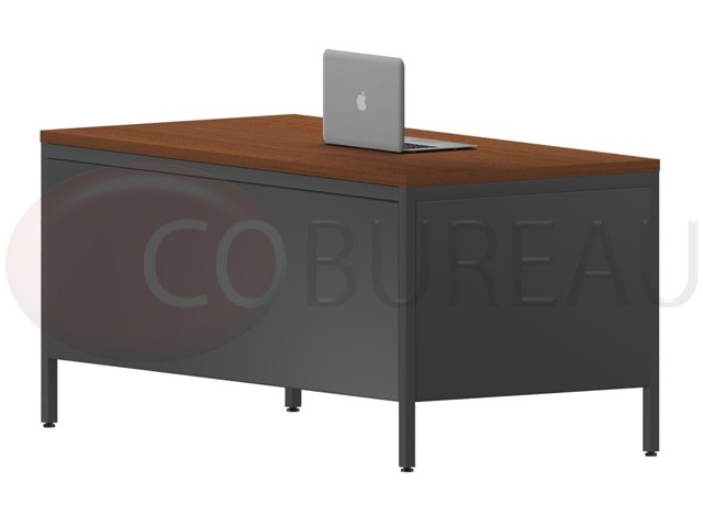 Bureau demi-ministre 160 cm métal 3 tiroirs