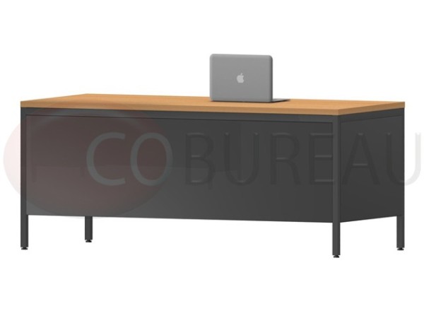 Bureau demi-ministre 180 cm métal 3 tiroirs