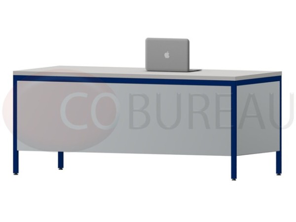 Bureau demi-ministre 180 cm métal 3 tiroirs