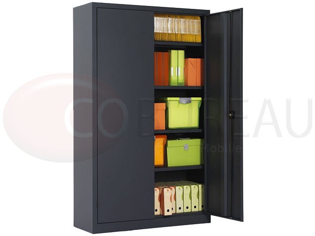 Armoires métallique à portes battantes noir