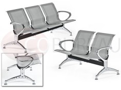 Siège poutre Mega métal poli 2 places 2