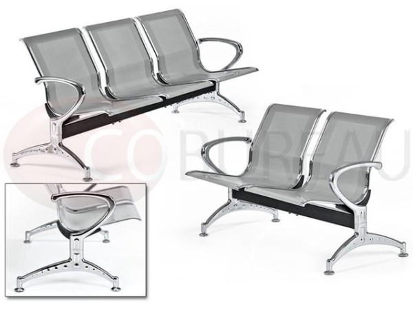 Siège poutre métallique 3 places