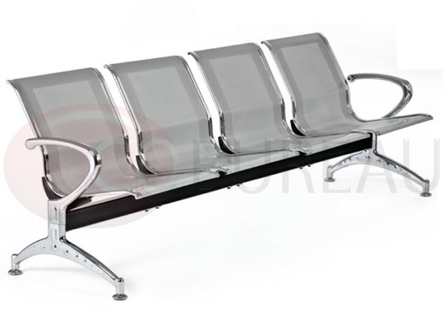 Siège poutre Mega métal poli 4 places