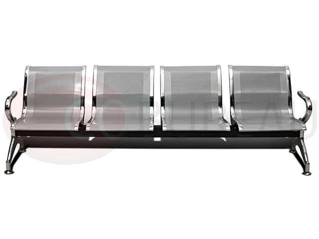 Siège poutre métal poli 4 places