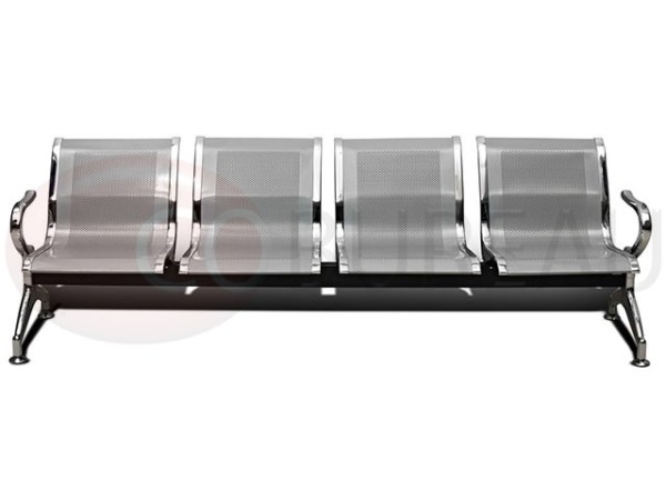 Siège poutre métal poli 4 places