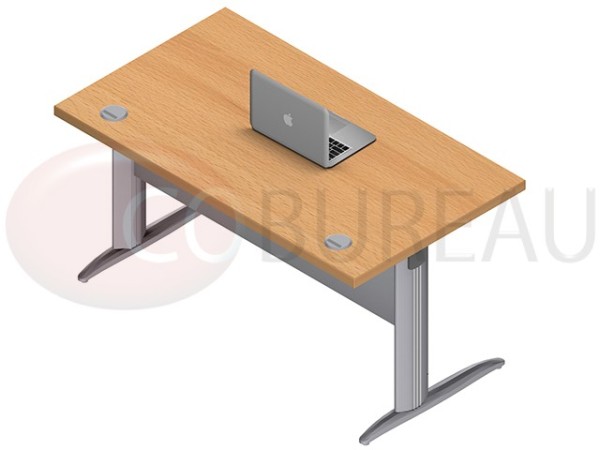 Bureau droit 140 Cm Pro métal Pieds en L