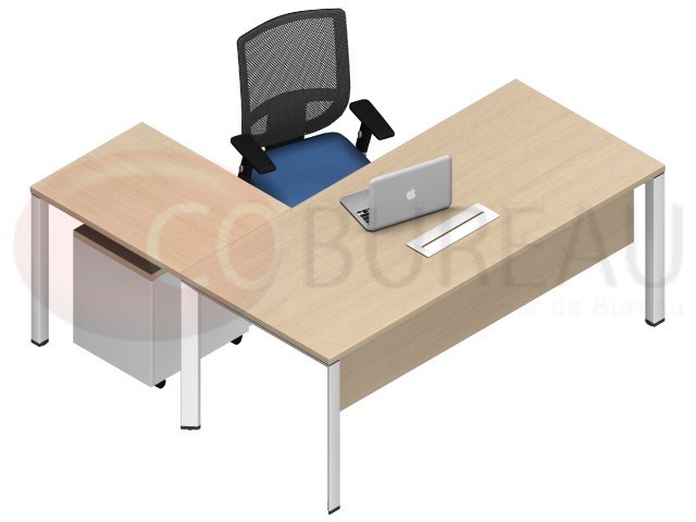  Bureau retour Arko 180 cm pieds métal arche