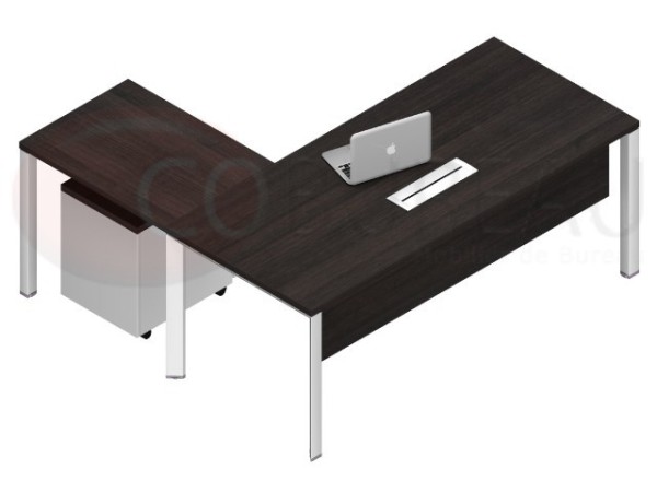  Bureau retour Arko wengé pieds métal arche