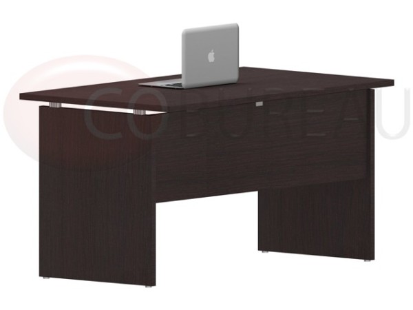 Bureau droit Kamos 140 Cm pieds panneaux wengé