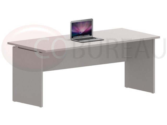 Bureau droit Kamos 180 Cm pieds panneaux gris