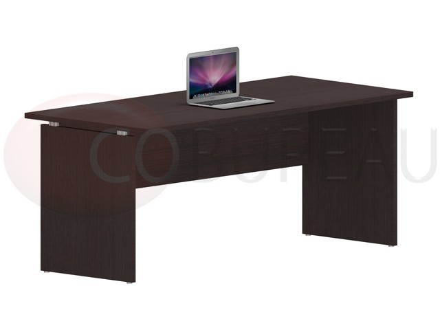 Bureau droit Kamos 180 Cm pieds panneaux wengé
