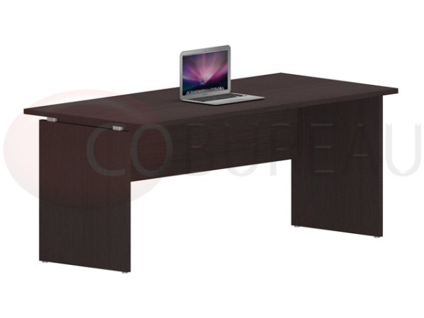 Bureau droit Kamos 180 Cm pieds panneaux wengé