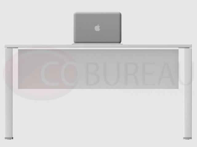 Bureau droit Arko blanc 120 cm - pieds arche métal