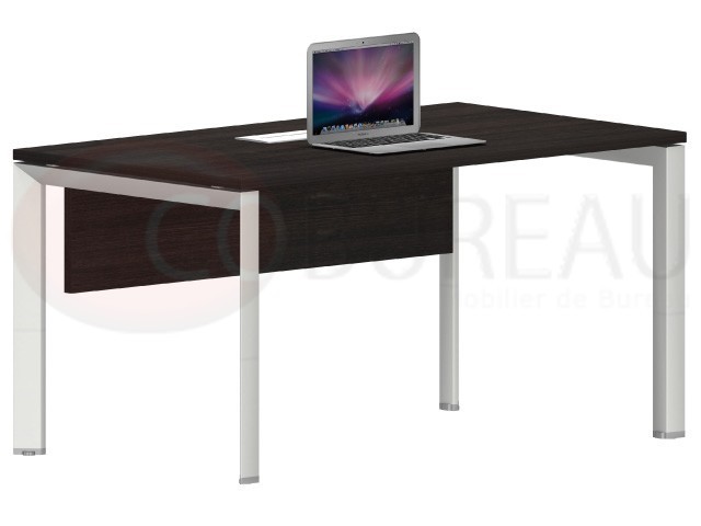 Bureau droit Arko 120 cm wengé - pieds arche métal