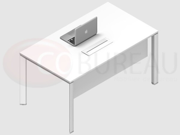 Bureau droit Arko blanc 140 cm pieds forme d'arche