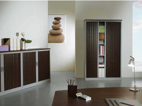 Armoire rideaux Wengé