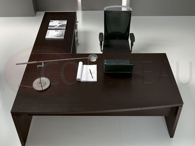 Bureau tower avec plateau façonné retour bureau