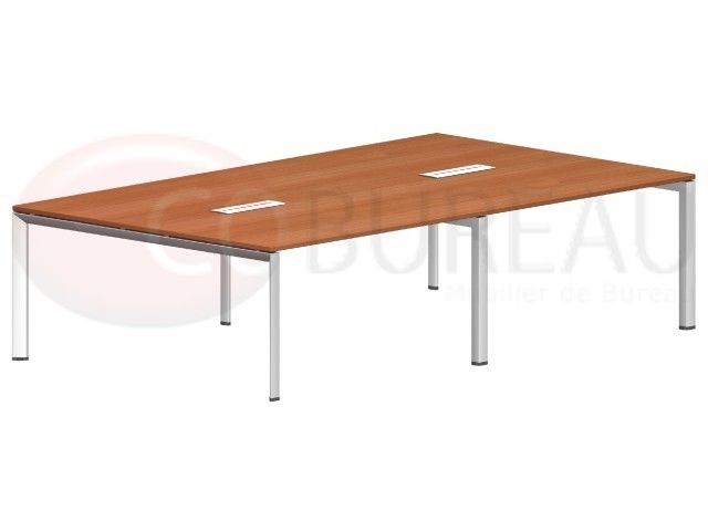 Table rectangulaire Arko 240 cm poirier  pieds arche