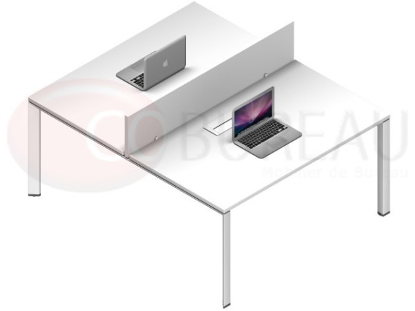 Bench 2 bureaux arko 120 cm blanc