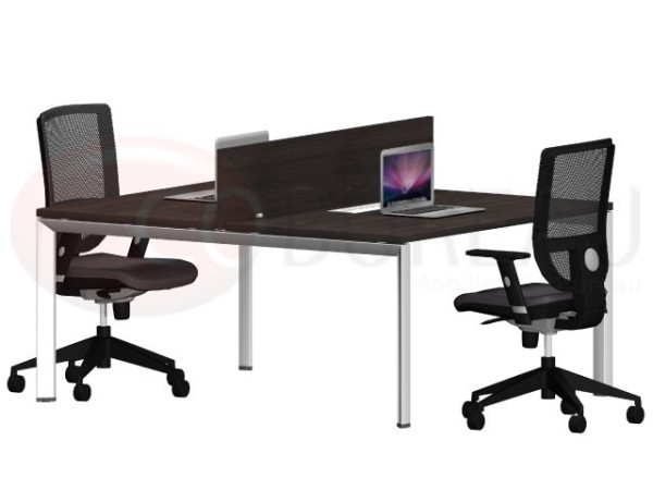 Bench 2 bureaux arko 120 cm avec séparation wenge