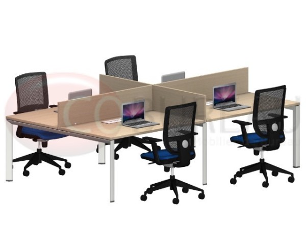 Bench 4 postes arko 120 cm avec séparation