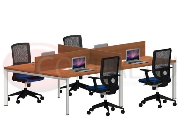 Bench 4 postes arko 120 cm poirier avec séparation