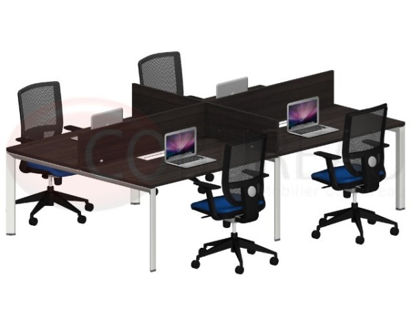 Bench 4 postes arko 120 cm wenge avec séparation