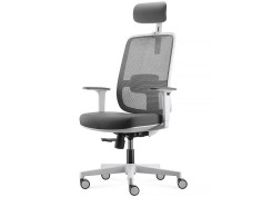 fauteuil blanc de bureau pop avec appui-tête