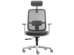 fauteuil blanc de bureau pop avec appui-tête 2