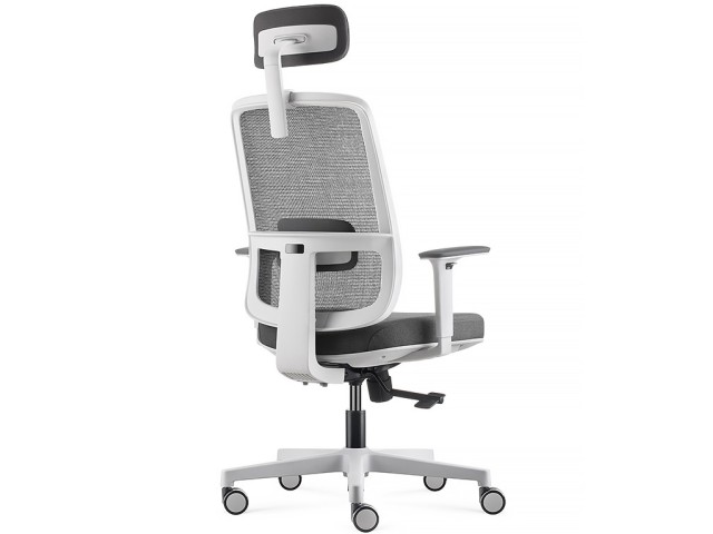 fauteuil blanc ergonomique pop avec appui-tête