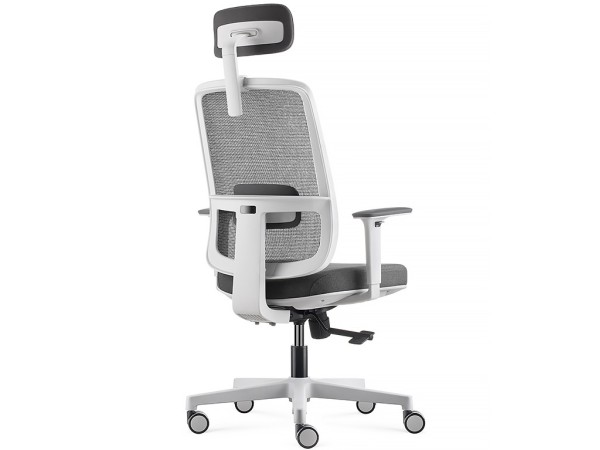 fauteuil blanc ergonomique pop avec appui-tête
