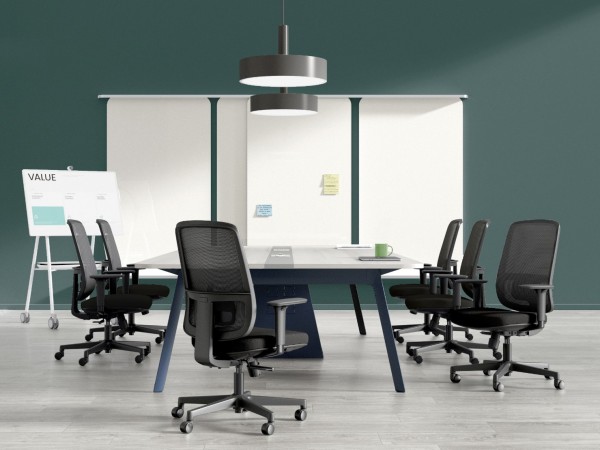 Siège de bureau Pop tissu noir Soutien lombaire