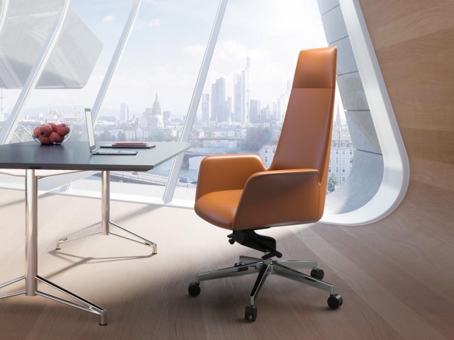 Fauteuil de bureau Vela cuir véritable