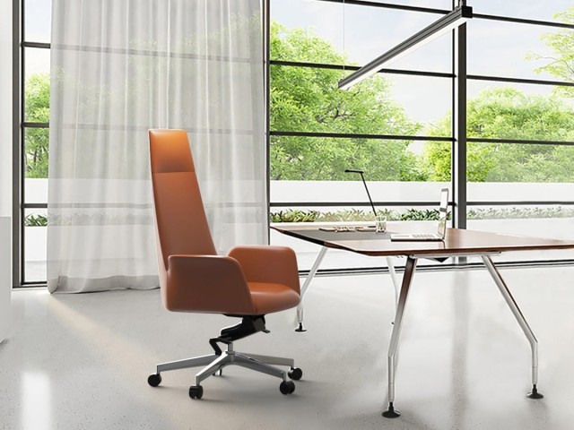 Fauteuil direction Vela cuir noir