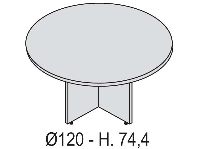 Table  ronde Kamos 120 cm pied  panneau 