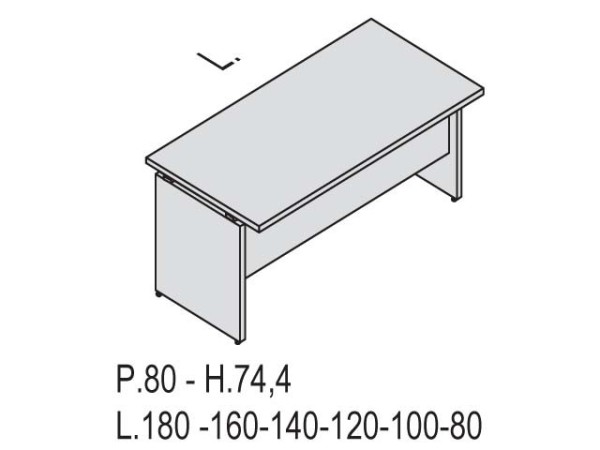 Bureau droit Kamos pieds panneaux
