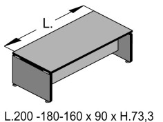 Bureau direction Tower avec plateau rectangulaire  2
