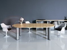 Table ovale tower pieds tube métal aluminium 2