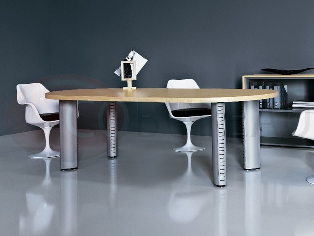 Table ovale tower pieds tube métal aluminium 