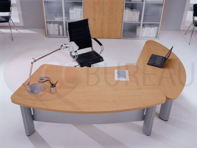 Bureau direction Tower plateau façonné pieds ovales