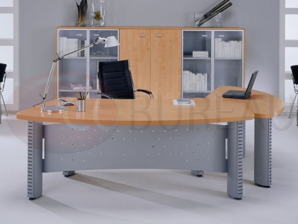 Bureau direction Tower plateau façonné pieds ovales